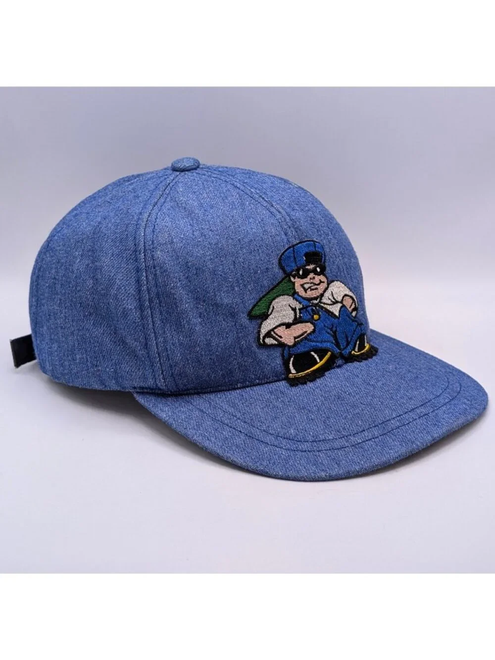 Retro Denim Blue Jean Strap Back Hat Street Wear 90s Y2K JNCO Style Vintage Cap